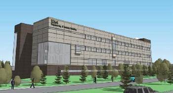 A model of the new UAA engineering building