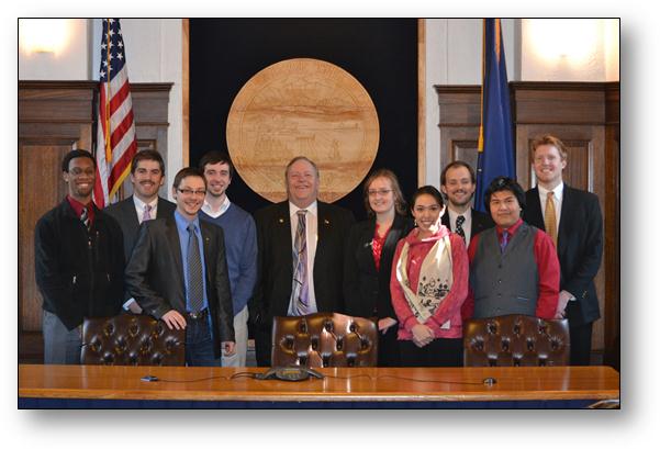 House Speaker Mike Chenault poses with this year’s UA Legislative Interns. Tyler Spaan (second on the left) has been an important member of Team Kawasaki this session. Thank you Tyler!